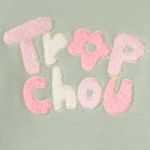 Sweatshirt van fleece met 3D lusjespatches voor babymeisje 