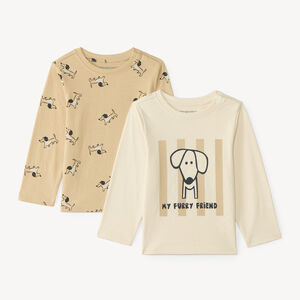 Set van 2 longsleeve t-shirts voor jongens met fantasieprint 