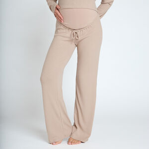 Set pyjama zwangerschap in effen geribbelde stof 