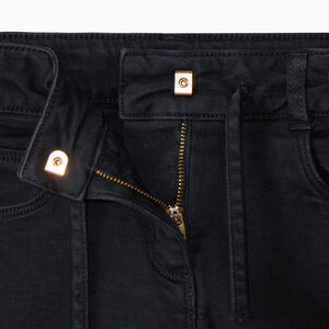 Brede effen jeans met aantrekkoord voor meisjes 