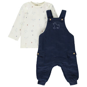 Salopette en T-shirt fantasie voor baby jongen 