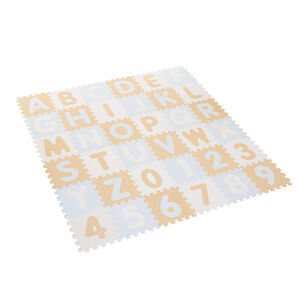 Speeltapijt van schuim met letters en cijfers - Beige 