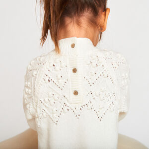 Gebreide jurk met lange mouwen, effen, voor meisjes 