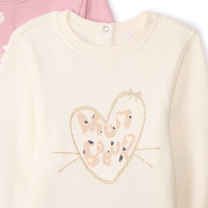 Set van 3 fleece sweatshirts met fantasieprint voor meisjes 