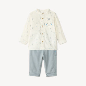 Set van 2 delen met shirt en broek met robotpatronen 
