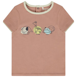 Korte mouwen T-shirt in jersey met dierenprint voor baby jongen 