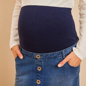 Zwangerschapsjeansrok met hoge hoofdband 