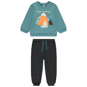 Jogging fleece set met print van een beer voor baby jongens 