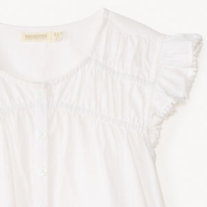 Tuniek met korte mouwen in effen fantasiedoek voor meisjes 