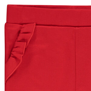 Effen legging van milano met zakken voorzien van volants voor babymeisjes 