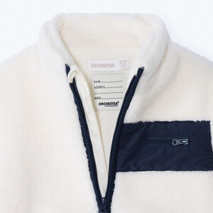 Jas in écru sherpa met micropolaire voering voor babyjongens 