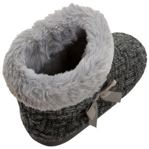 Chaussons forme bottes en tricot avec doublure en fausse fourrure 