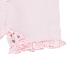 Combinaison courte unie avec broderie pour bébé fille 