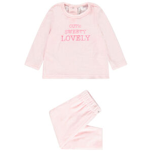 Pyjama en velours à message pour bébé fille 