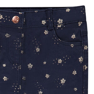 Slim twill broek met fantasieprint voor baby meisjes 