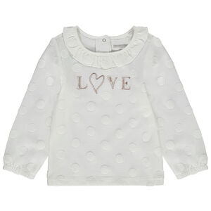 Lange mouwen T-shirt in jersey met stippen voor baby meisjes 