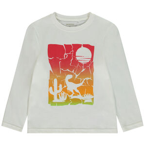 T-shirt manches longues print tyrannosaure pour garçon 