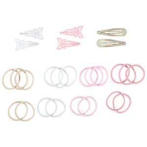 Set van 6 haarspeldjes + 20 fantasie-elastiekjes meisjes 