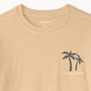 T-shirt manches courtes chiné imprimé palmier pour garçon  