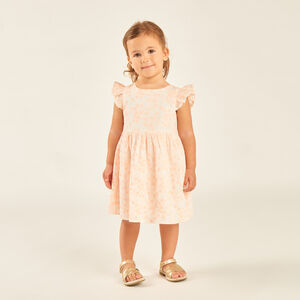 Robe manches courtes volantée en broderie anglaise fleurie pour bébé fille 