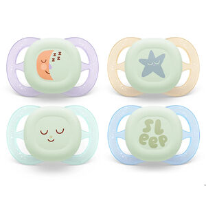 Fopspeen Ultra Night 0-2m 2stks Mixte Willekeurige kleur 