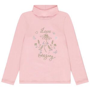 Sous-pull à col roulé avec print pailleté fantaisie pour fille 