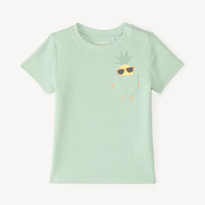 Korte mouwen T-shirt van fantasie breisel met speelse zak voor babyjongens 