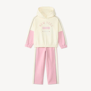 Bicolore jogging set voor meisjes met glitter. 