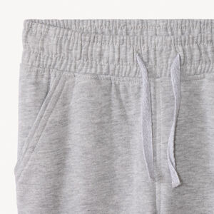 Tweedelig fleece joggingpak voor meisjes in effen lichtgrijs gemêleerde kleur 