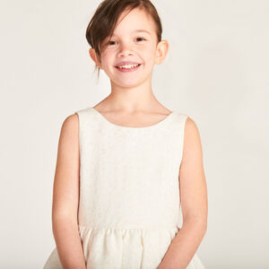 Robe en jacquard et tulle avec motifs floraux fille 