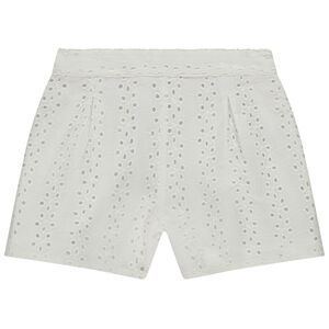 Short en broderie anglaise doublée pour fille 