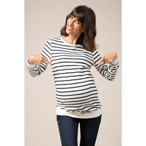 Sweat de grossesse esprit marinière 