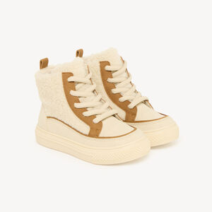 Enkellaars met schapenlook, rits en veters 