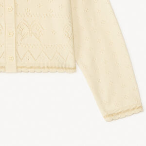 Ajuinen brei gilet met vlinders voor meisjesbaby's 