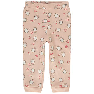 Pyjama 2 pièces imprimé pingouins et coeurs pour bébé fille 