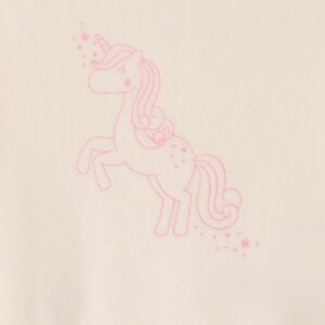 pyjama in effen fluweel met fantasieprint voor babymeisje 