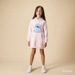 Oversize sweatshirt jurk met capuchon Stitch Disney voor meisjes 