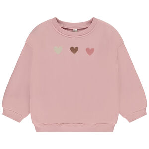 Fleece sweatshirt met hart borduursel voor meisjes 