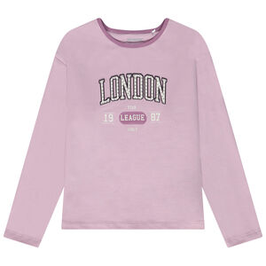 Lange mouwen T-shirt in jersey met print en strass voor meisjes 