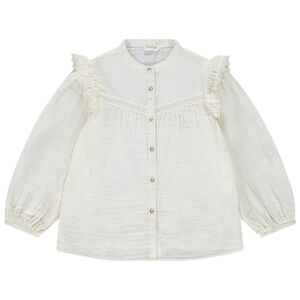 Pofmouwen lange blouse in tetra voor meisjes 