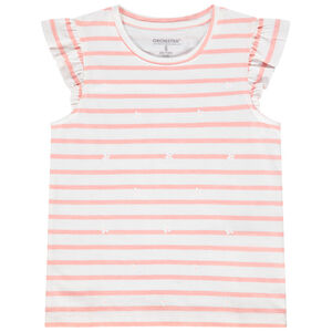 T-shirt manches courtes rayé et printé pour fille 