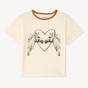 T-shirt manches courtes photoprint chevaux pour fille 