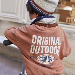 Sweat molleton oversize garçon print fantaisie 
