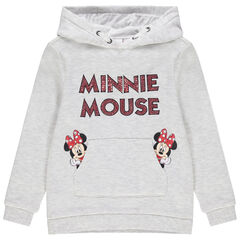 Gemêleerde grijze sweater met kap van molton en print Minnie Disney , Orchestra