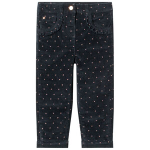 Fluwelen fleece gevoerde broek met grafisch patroon 