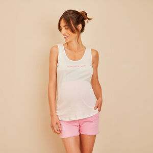 Mouwloos zwangerschaps- en borstvoedingsshirt met ribbelstructuur 