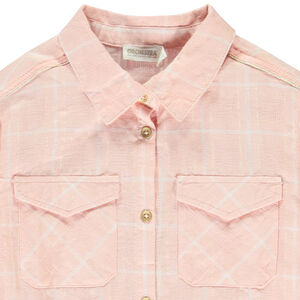 Blouse met pofmouwen en ruitjes voor meisjes 