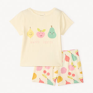 Set van korte pyjama met fruitmotieven voor meisjes 