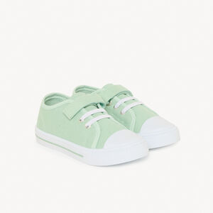 Lage sneakers van stof met elastische veters en klittenband voor baby jongen 
