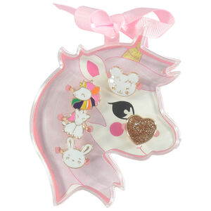Set van 5 fantasieringen met eenhoorn doos voor meisjes 
